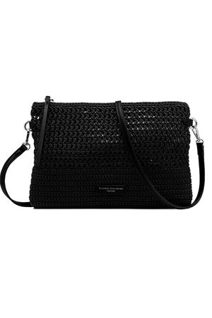 Victoria pochette in tessuto uncinetto nero GIANNI CHIARINI | BS11580SMCRH001